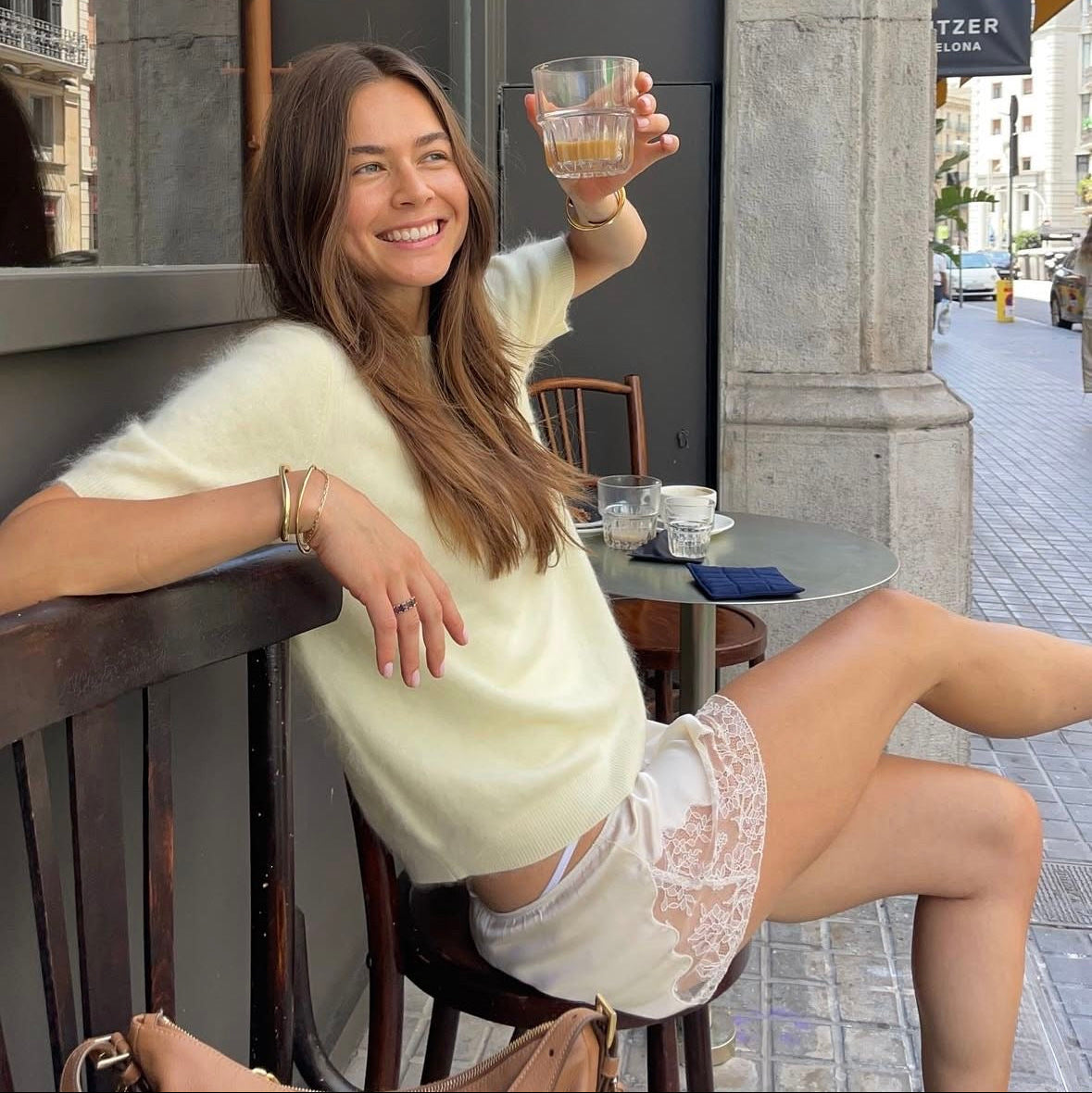 Satin Lace Trim Shorts