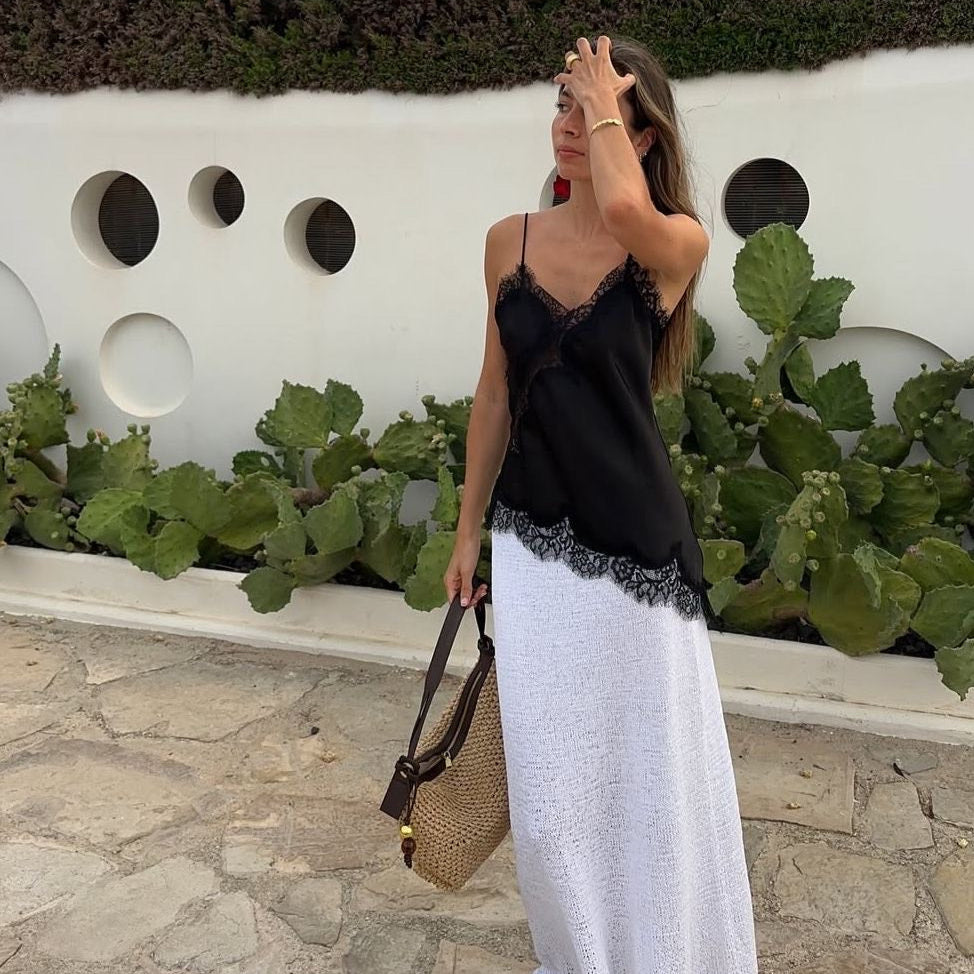 The Lace Satin Top