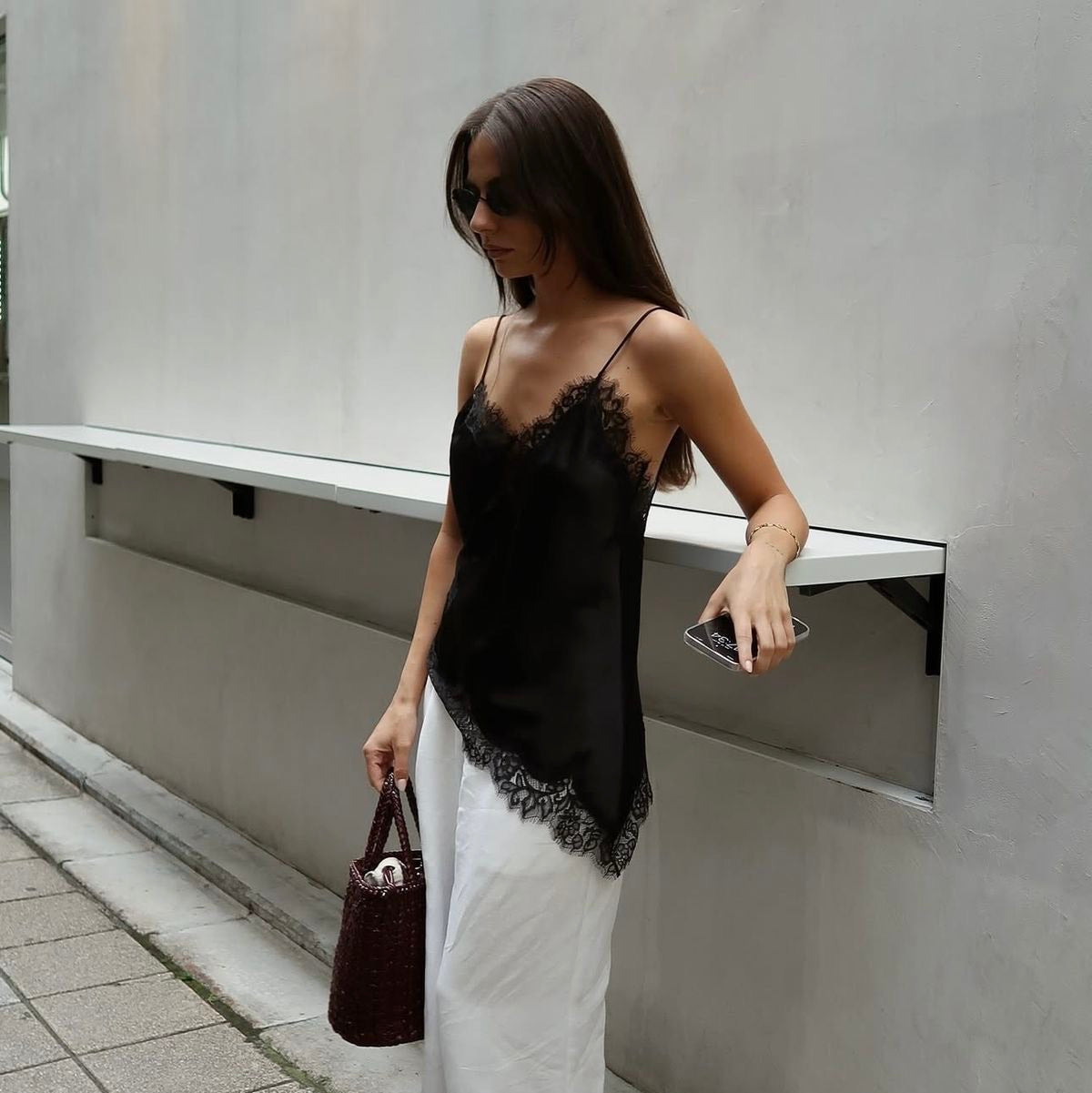 The Lace Satin Top