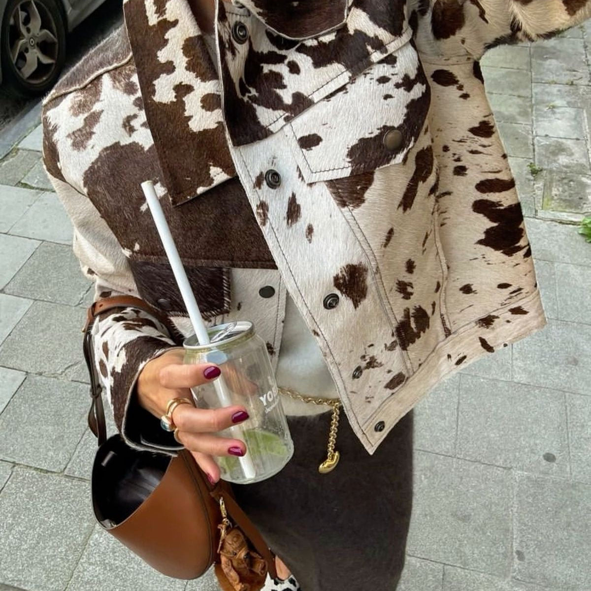 Cowhide Print Jacket