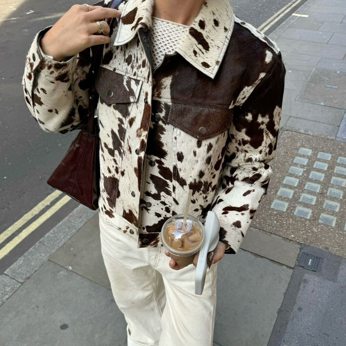 Cowhide Print Jacket